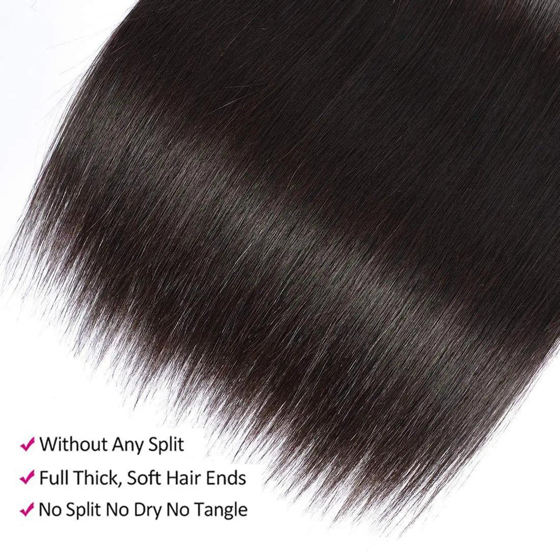 Human Hair Bundles Straight Hair Weave 1 3 4 Bundles Deals Unprocessed Peruvian Virgin Hair Natural Black 1B Can Be Dyed
