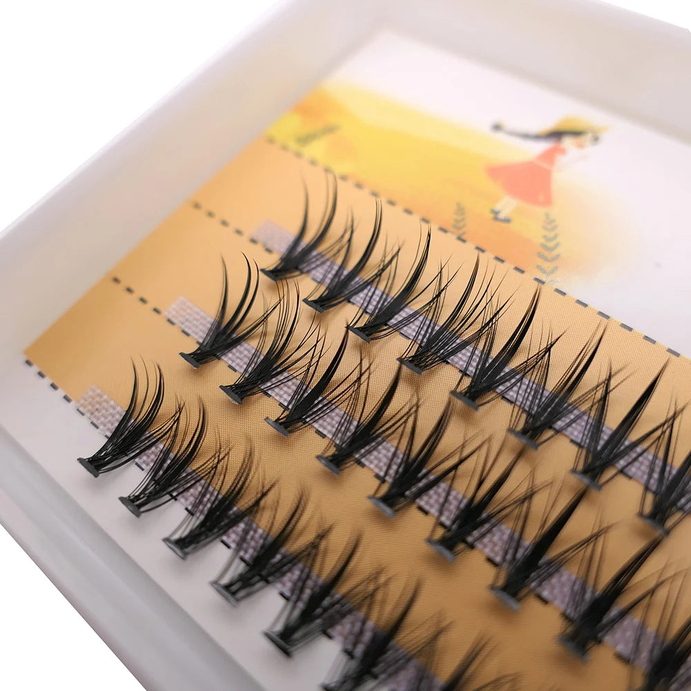 20D/30D Mink Eyelashes 1 Box /60 Bundles Natural eyelashes extension 3D Russia Individual Eyelash Cluster Makeup Tools Eye black