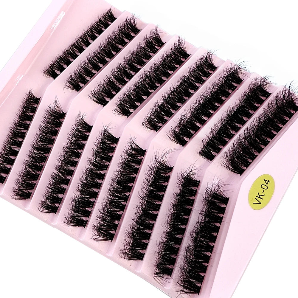 Individual Eyelash Clusters Russia Volume Mink Eyelash Extension Segmented False Lashes 8D fluffy Thick Bundle Makeup Cilias