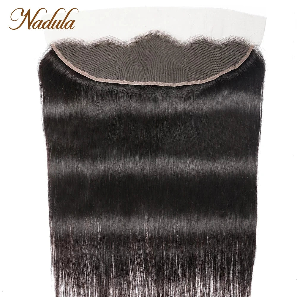 Nadula Straight Human Hair 13x4 Lace Frontal Closure Brazilian Straight Hair Frontal Swiss Lace Closure Frontal