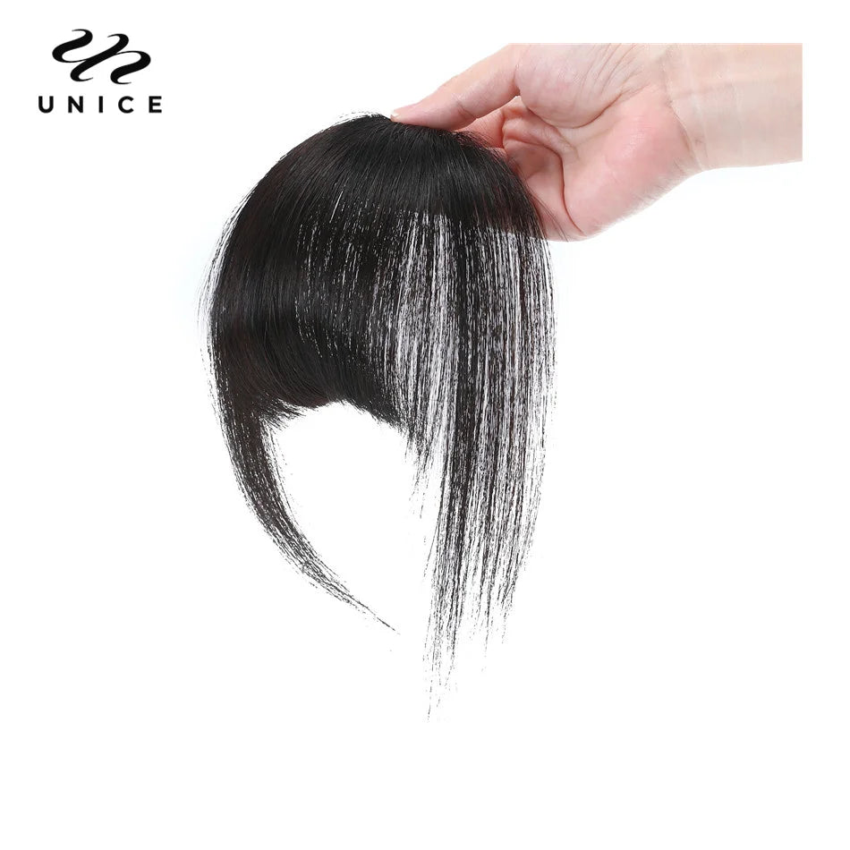 UNice Clip In Bangs Straight Extensions Human Hair