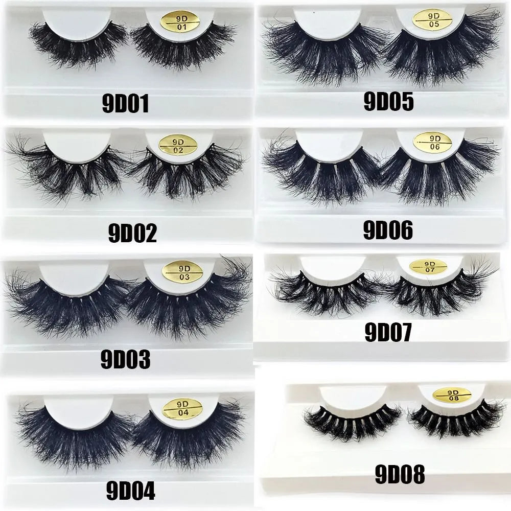 Pop New 1 Pair 9D Faux Mink  False Eyelashes Messy Fluffy Wispies Multilayers Soft Lashes Extension Reusable Eye Makeup Tool