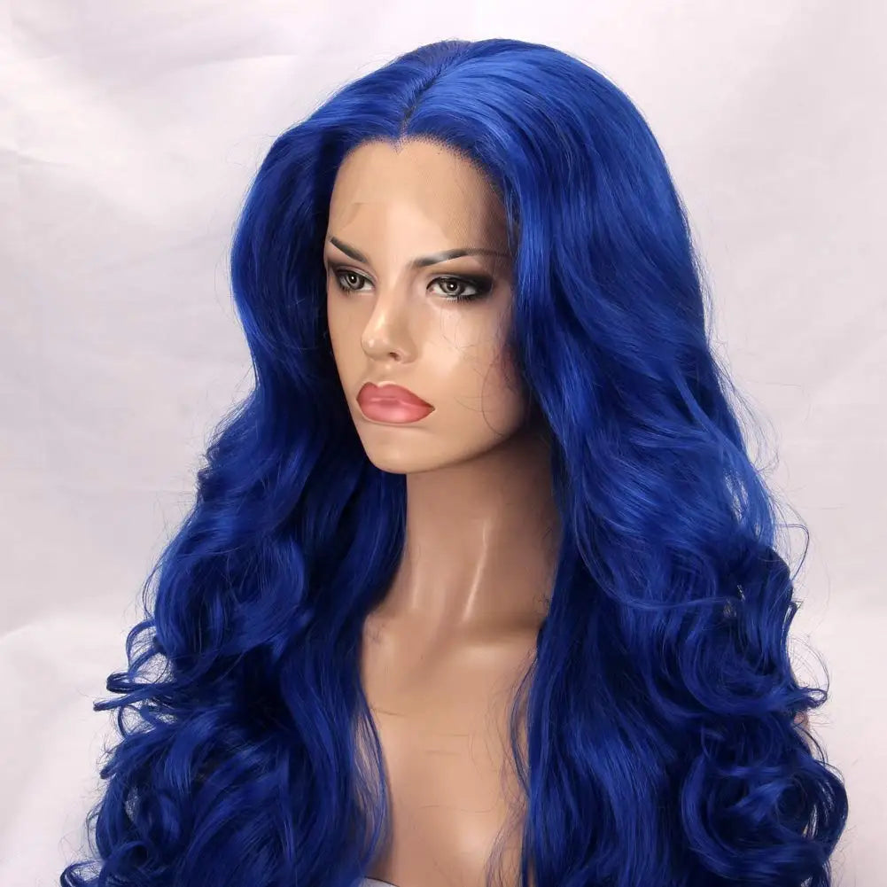 32 Inch Hd Navy Blue 13x4 Lace Front Body Wave Human Hair Wigs Brazilian Blue Colored  Transparent Lace Front Wigs Pre Plucked