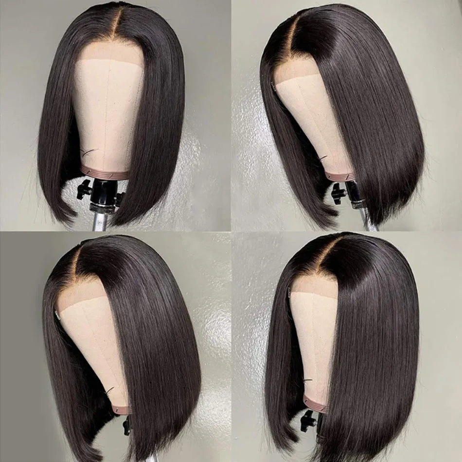 Straight Lace Front Wig Bob Wig Brazilian Wigs In Short Promotion Bone Straight Lace Closure 100% ISEE Human Hair Wigs For Sale