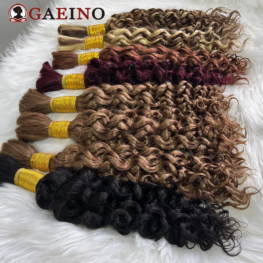 Water Wave Human Bulk Hair For Braiding Curly Brazilian Remy Hair Bundles No Weft Natural Black Bulk Human Hair Extensions 100G