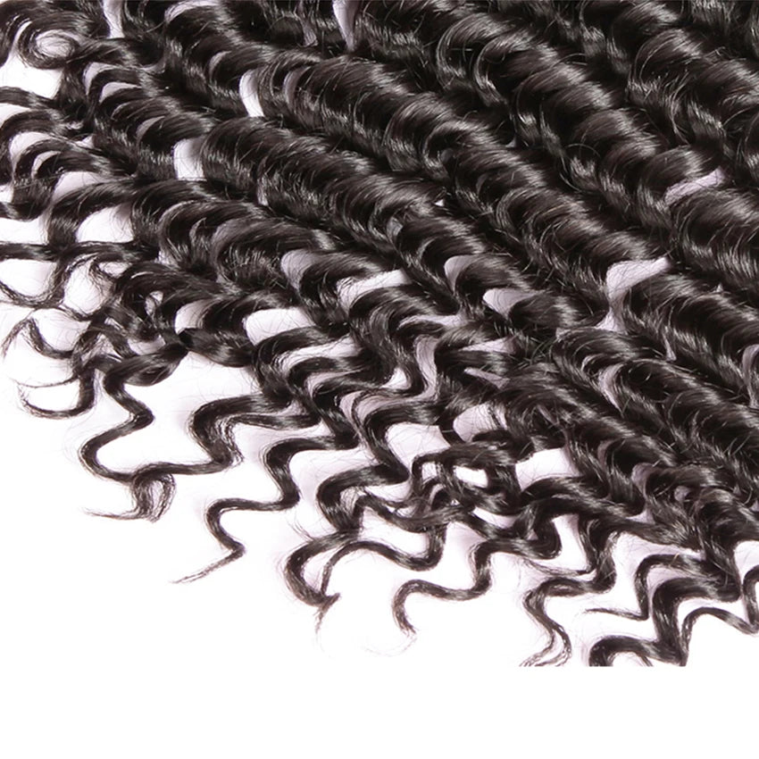 Fashow 30 32 34 36 Inch Brazilian Deep Wave Hair Bundles Deep Curly Human Hair Weaves 100% Natural Human Hair Bundles Remy Hair