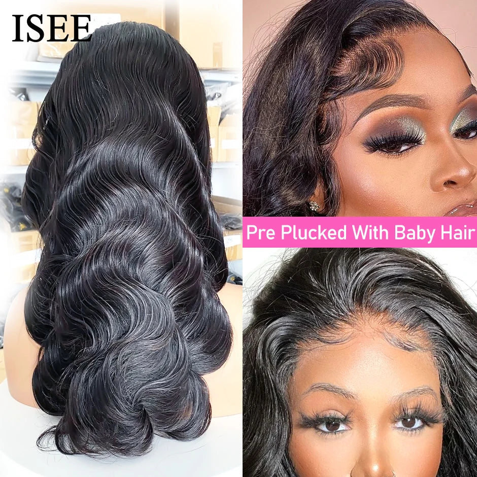 Peruvian Body Wave Lace Front Wig 4x4 Body Wave Lace Closure Wigs For Women Human Hair Wigs ISEE HAIR 13X4 Lace Frontal Wigs