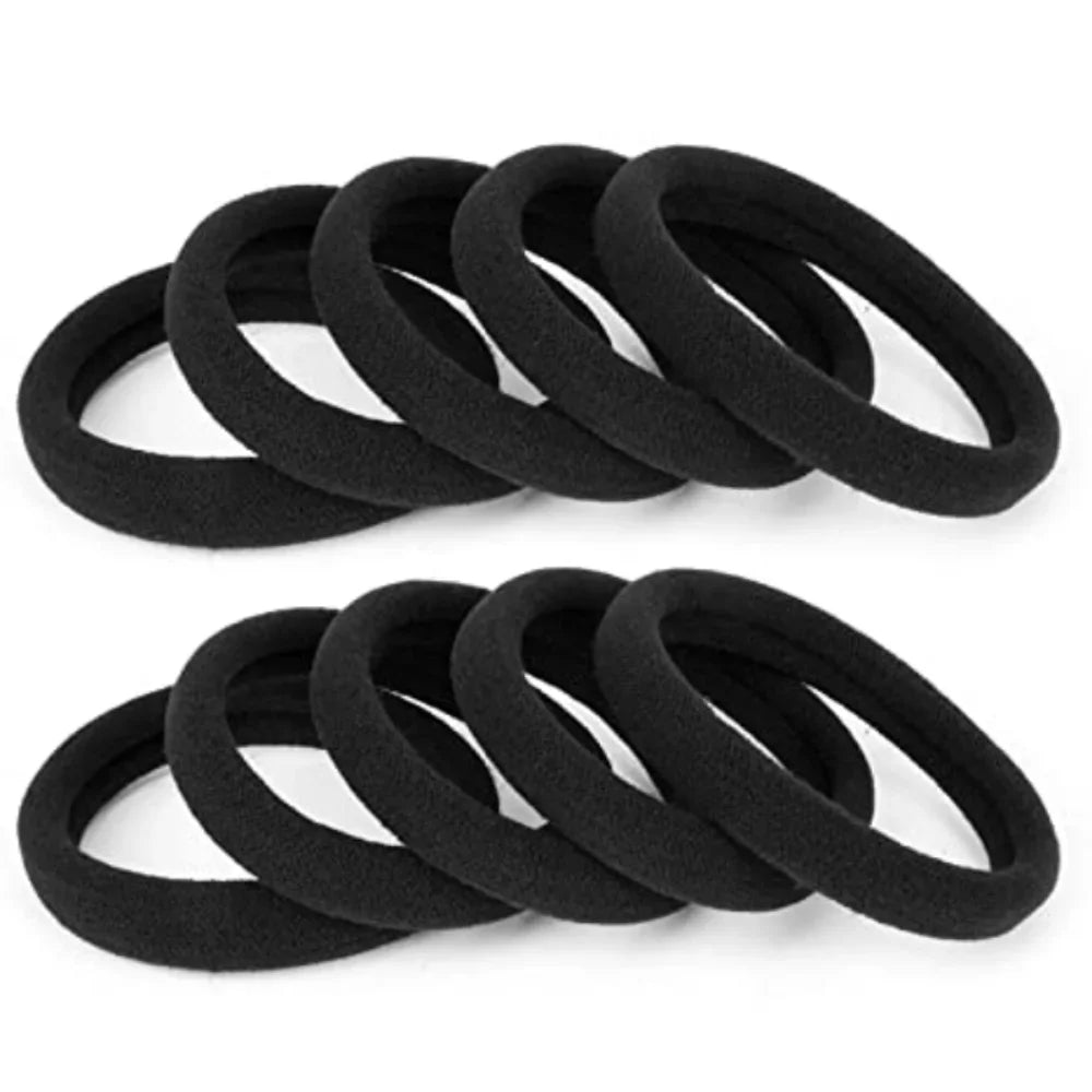 50pcs Cloth Black Hair Bands for Women Girls Hairband High Elastic Rubber Band Hair Ties Ponytail Holder Scrunchies Accessories