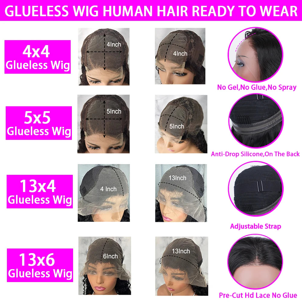 4x4 5x5 Lace Closure Wig Glueless Wigs Ready To Wear Human Hair Straight Lace Front Wigs For Women 13x4 13x6 Hd Lace Frontal Wig