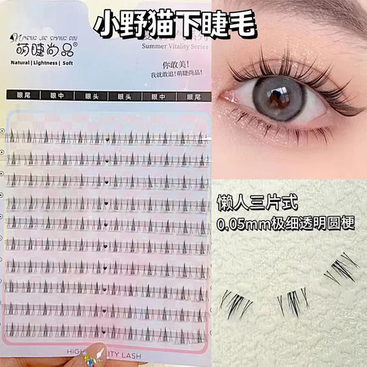 Segmented Lower Lashes Comic Eye Lashes Natural Bottom Lashes Soft Manga Eyelashes Bunches Eyelash Clusters Korean Makeup