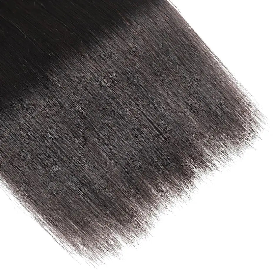 Human Hair Bundles Straight Hair Weave 1 3 4 Bundles Deals Unprocessed Peruvian Virgin Hair Natural Black 1B Can Be Dyed
