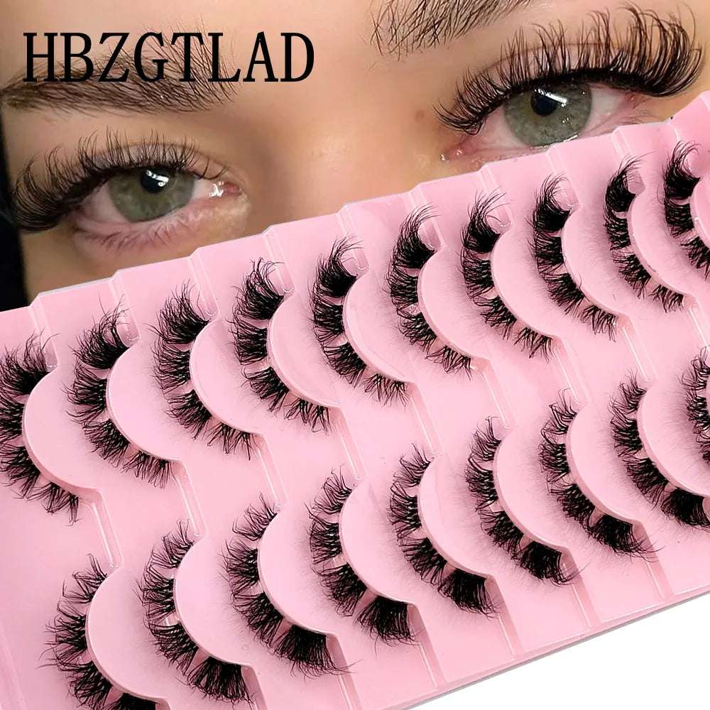 Invisible Band Segmented Lashes 3D Clear Band Lashes Natural Look Wispy Mink Eyelashes Fluffy Cat Eye Lashes individual Eyelash