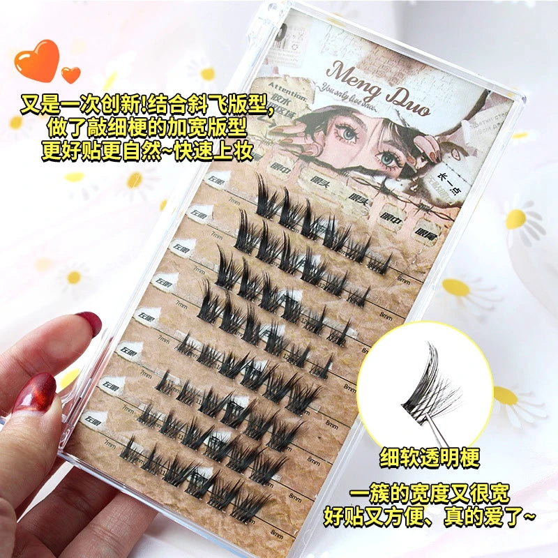 New 3D Fluffy Individual Eyelashes Segmented Eyelashes Bundles Dramatic Cluster Lashes Extension Fox Eye False Eyelashes Makeup