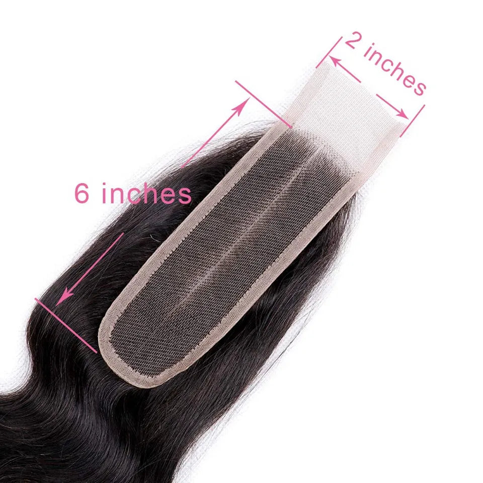 Alipretty Straight Hair Kim Closure 2x6 Lace Middle Part Swiss Lace Human Hair Closure For Women Brazilian Remy Hair Weaving