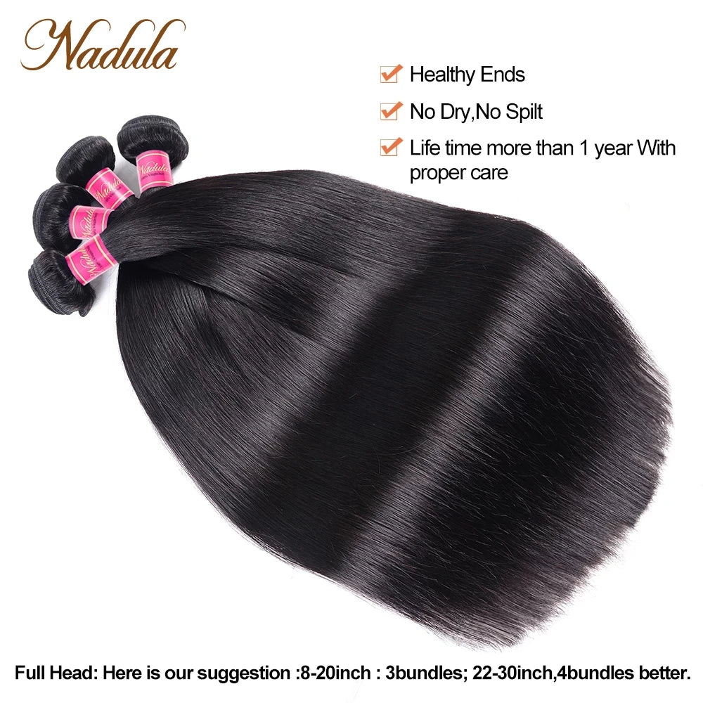 Nadula Straight Bundles Human Hair Weave 3 Bundles / 4 Bundles Straight Hair Deals Peruvian Hair Vendors Wholesale