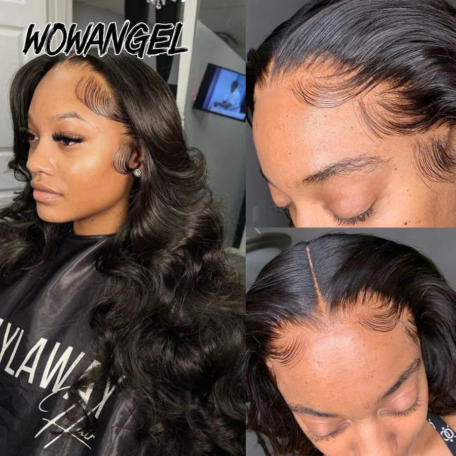 Wowangel 13x6 Full Lace Frontal HD Lace Frontal Wigs Body Wave Human Hair Wigs 250% HD Lace Closure Wigs Melt Skins Glueless