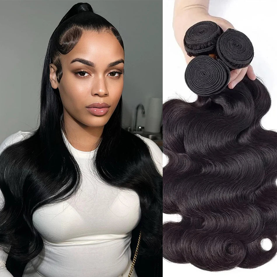 Soul Lady Hair Raw Indian Hair Bundles Human Hair Body Wave Bundles Unprocessed 10A Virgin Hair Bundle Hair Extensions For Women