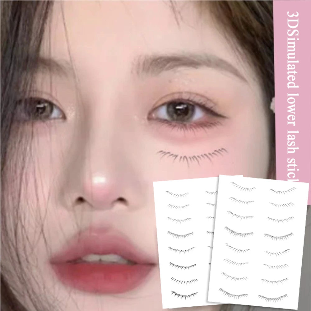 Lower Eyelash Tattoo Stickers Long-Lasting Waterproof Simulation 3D False Eyelash Enlarge Double Under Eye Eyelash Sticker