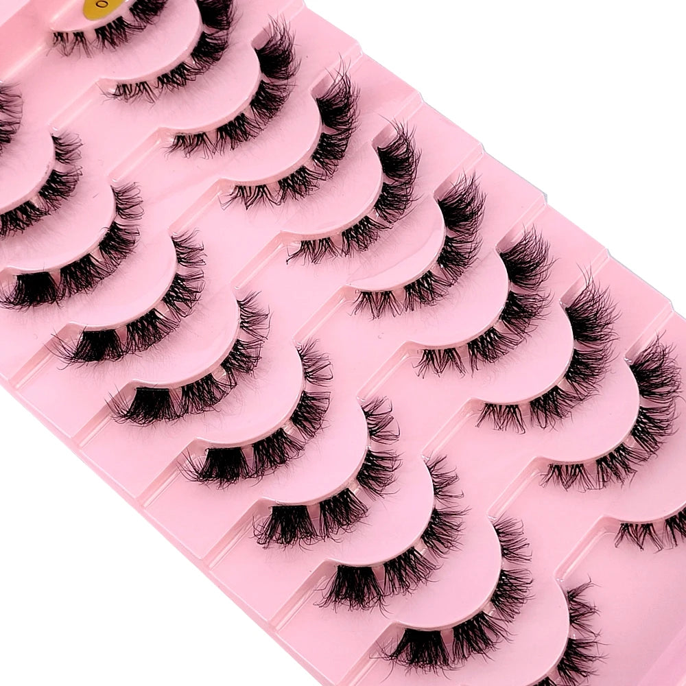 Invisible Band Segmented Lashes 3D Clear Band Lashes Natural Look Wispy Mink Eyelashes Fluffy Cat Eye Lashes individual Eyelash