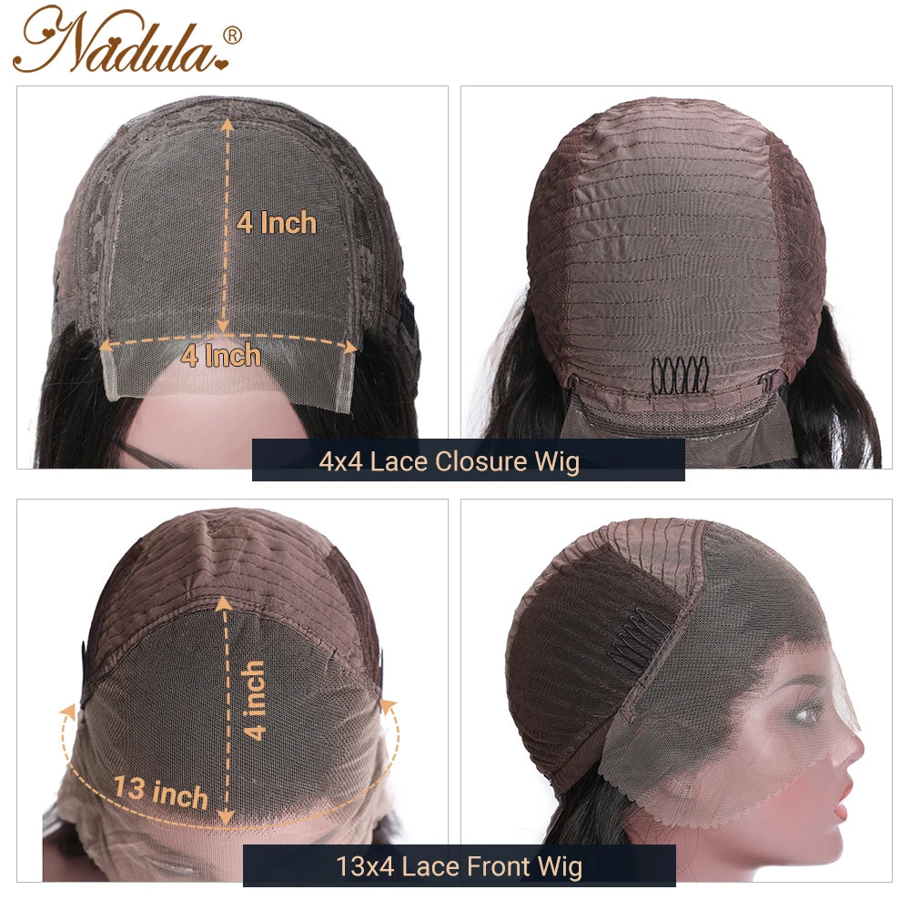 Nadula Hair 13x4 Bob Lace Front Wig 100% Human Hair Wigs Human Hair Short Bob Lace Wig for Women 4x4 Closure Wig 150% Density