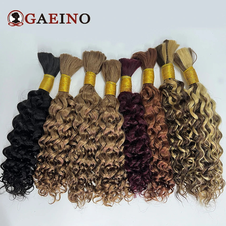 Water Wave Human Bulk Hair For Braiding Curly Brazilian Remy Hair Bundles No Weft Natural Black Bulk Human Hair Extensions 100G