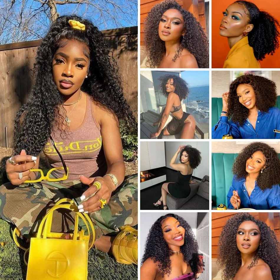 12A Raw Kinky Curly 3 4Bundle Deals Virgin Hair Extension Natural Black 8-26Inch Virgin Hair 100 Mongolian Real Human Hair Weave