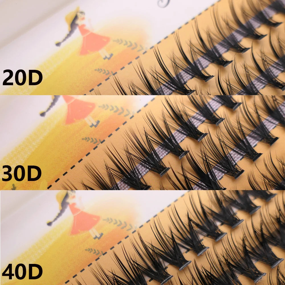 20D/30D Mink Eyelashes 1 Box /60 Bundles Natural eyelashes extension 3D Russia Individual Eyelash Cluster Makeup Tools Eye black