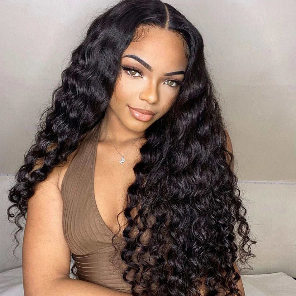 Tuneful Glueless Wigs Human Hair Ready To Wear 5x5 HD Transparent Lace Closure Deep Wave Glueless Human Hair Wigs Wear And Go