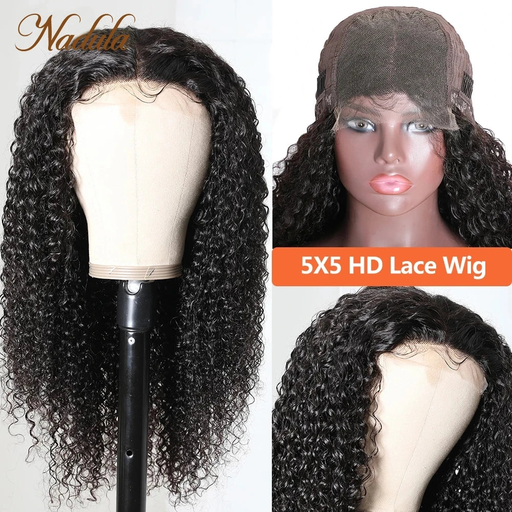 Nadula Curly Hair 13x4 Lace Front Wig 5x5 HD Lace Closure Wig Skin Melt Invisible Lace Pre Plucked With Babyhair 100% Human Hair