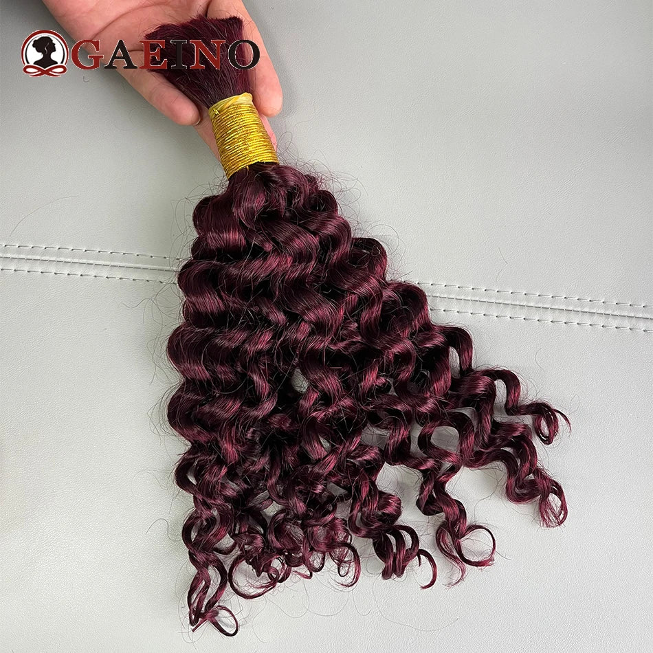 Water Wave Human Bulk Hair For Braiding Curly Brazilian Remy Hair Bundles No Weft Natural Black Bulk Human Hair Extensions 100G