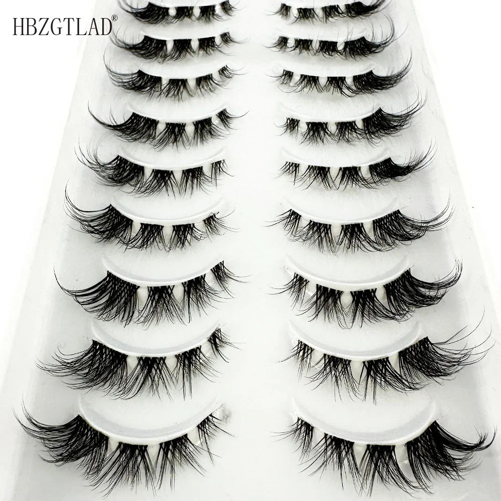 Segmented Lashes Manga Lashes 3D Clear Band Lashes Natural Look Wispy Mink Eyelashes Fluffy Cat Eye Lashes individual Eyelashes