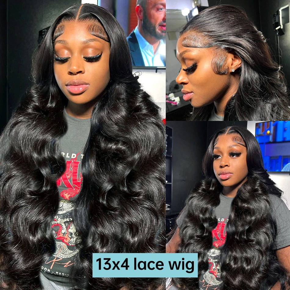 Body Wave 13x4 13x6 Transparent Lace Front Human Hair Wigs Brazilian Remy 40 Inch Water Wave Frontal For Women 5x5 Closure Wig