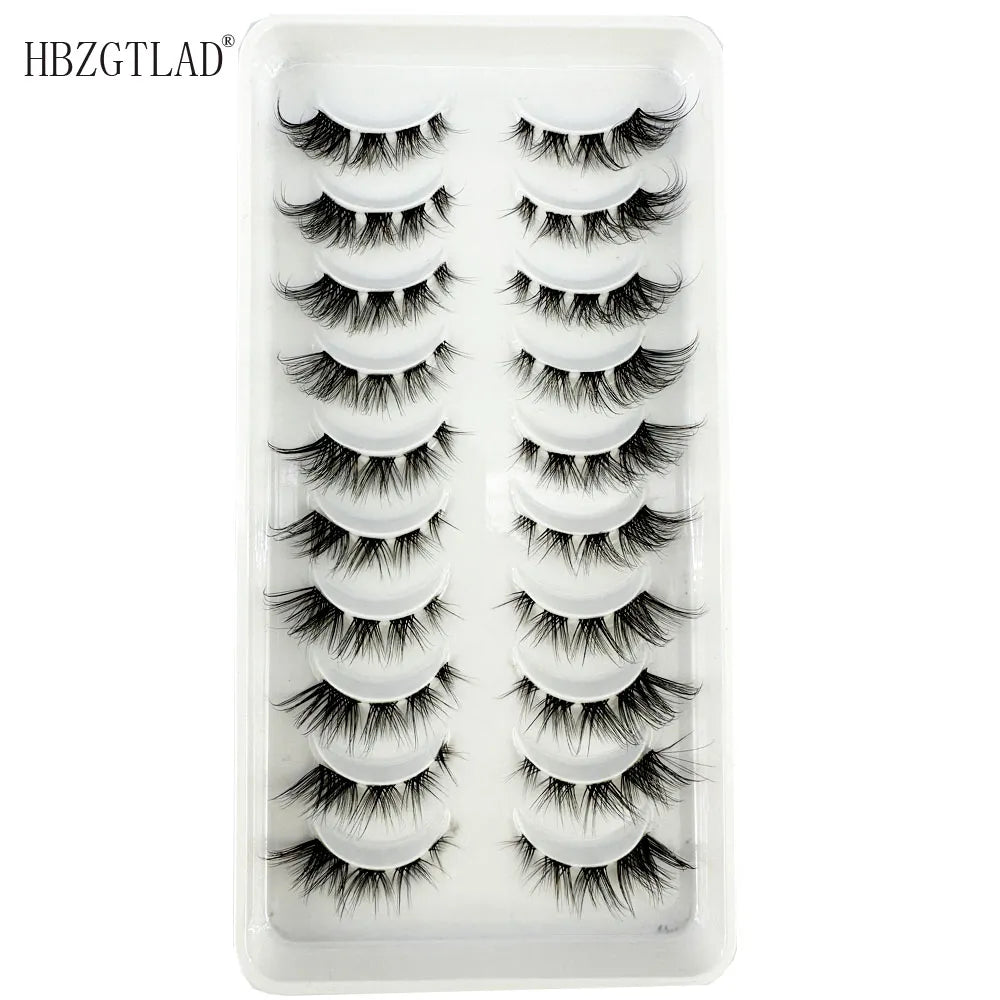 Segmented Lashes Manga Lashes 3D Clear Band Lashes Natural Look Wispy Mink Eyelashes Fluffy Cat Eye Lashes individual Eyelashes