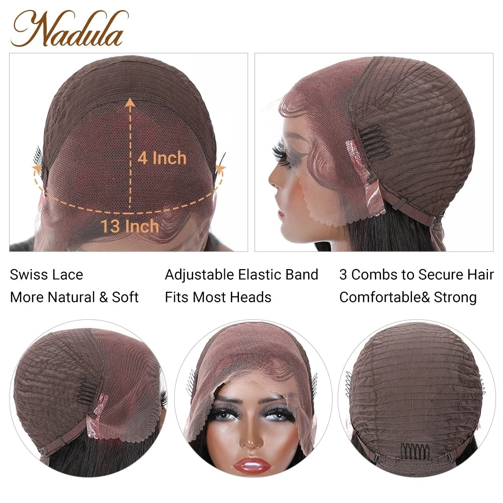 Nadula 13x4 Lace Frontal Wig Water Wave Piano Brown Highlight Wig #P430 Ombre Color Human Hair Wig Pre Plucked Brazilian Hair