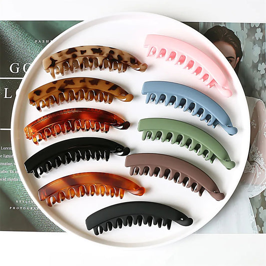 2021 Frosted Hair Clips Solid Color Banana Clip Women's Hair Accessories Fashion Ponytail Barrettes Hair Claws Hairpins