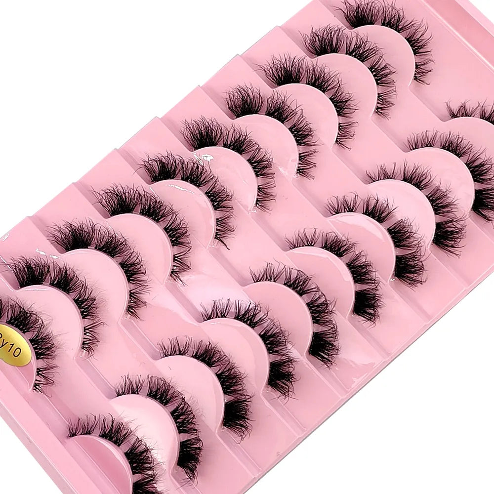 Invisible Band Segmented Lashes 3D Clear Band Lashes Natural Look Wispy Mink Eyelashes Fluffy Cat Eye Lashes individual Eyelash