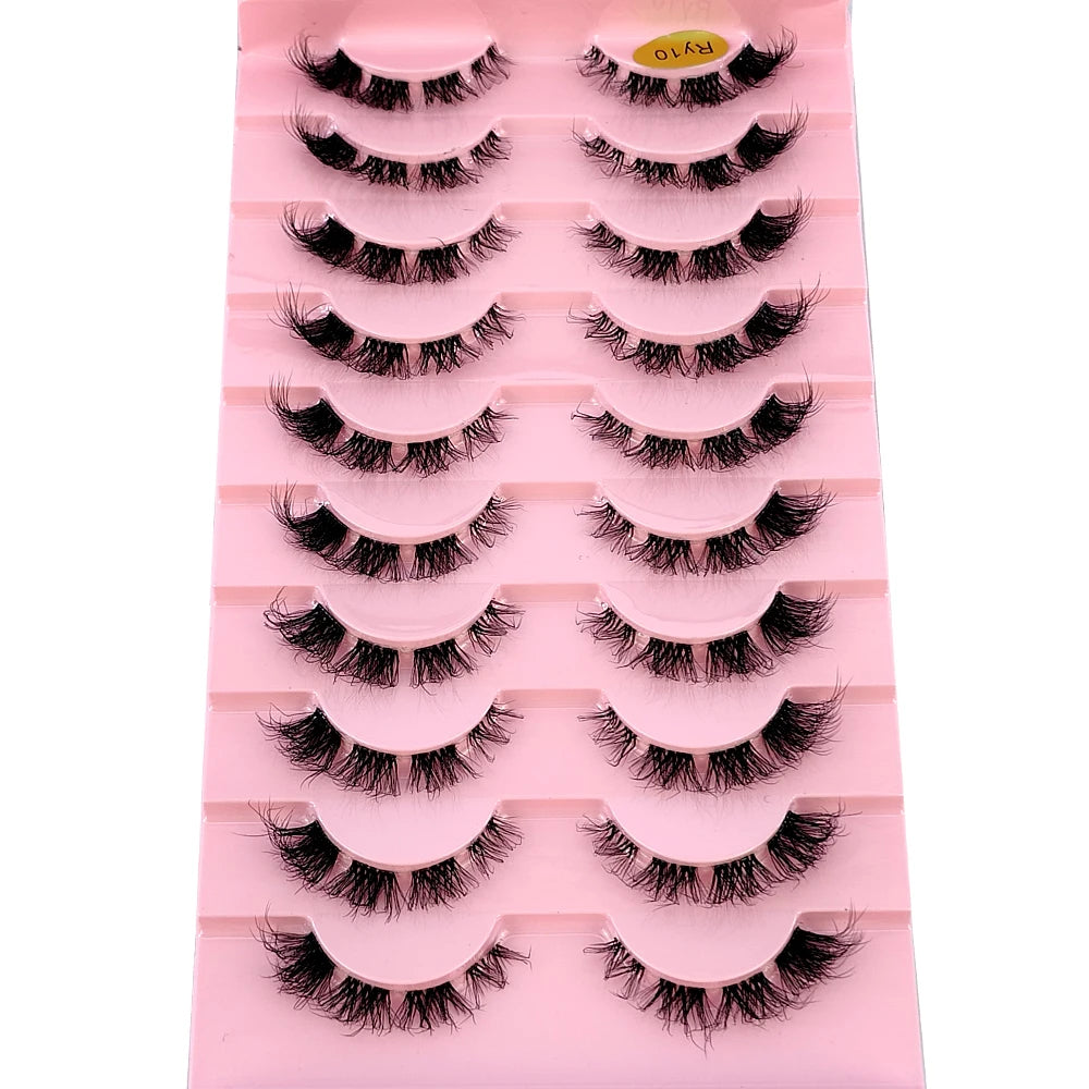 Invisible Band Segmented Lashes 3D Clear Band Lashes Natural Look Wispy Mink Eyelashes Fluffy Cat Eye Lashes individual Eyelash