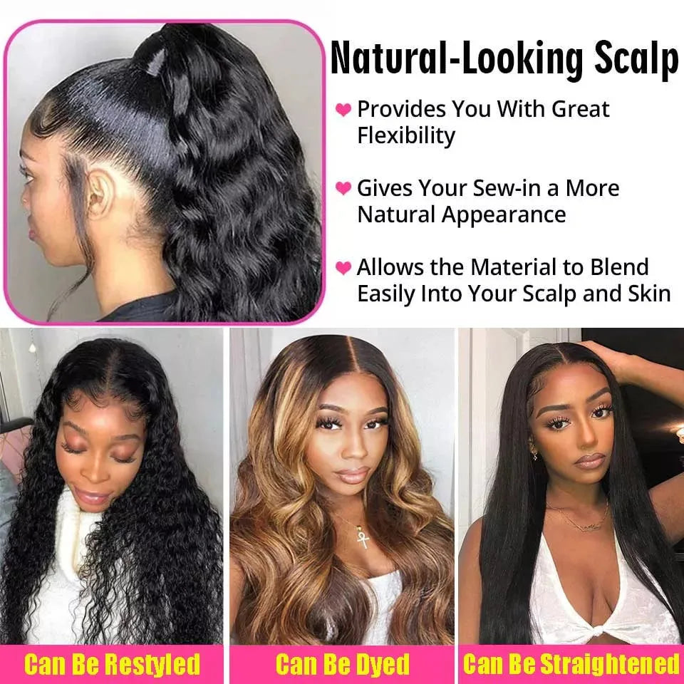 Blackmoon Curly Human Hair Wigs for Women 13x4 Transparent Lace Frontal Wig Pre Plucked Remy 4x4 Closure Wig Can Be Colored