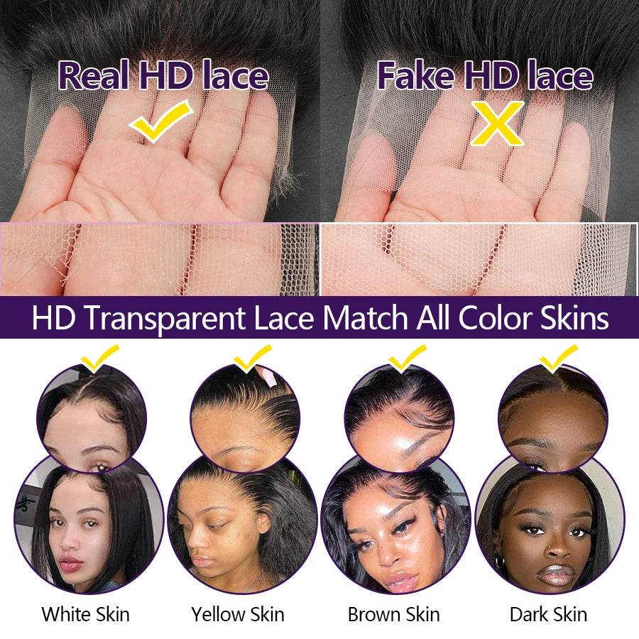 13x6 HD Lace Frontal Only Deep Wave 13x4 Full Frontal Invisible HD Lace Closure Only Virgin Hair For Woman Melt Skin Pre Plucked