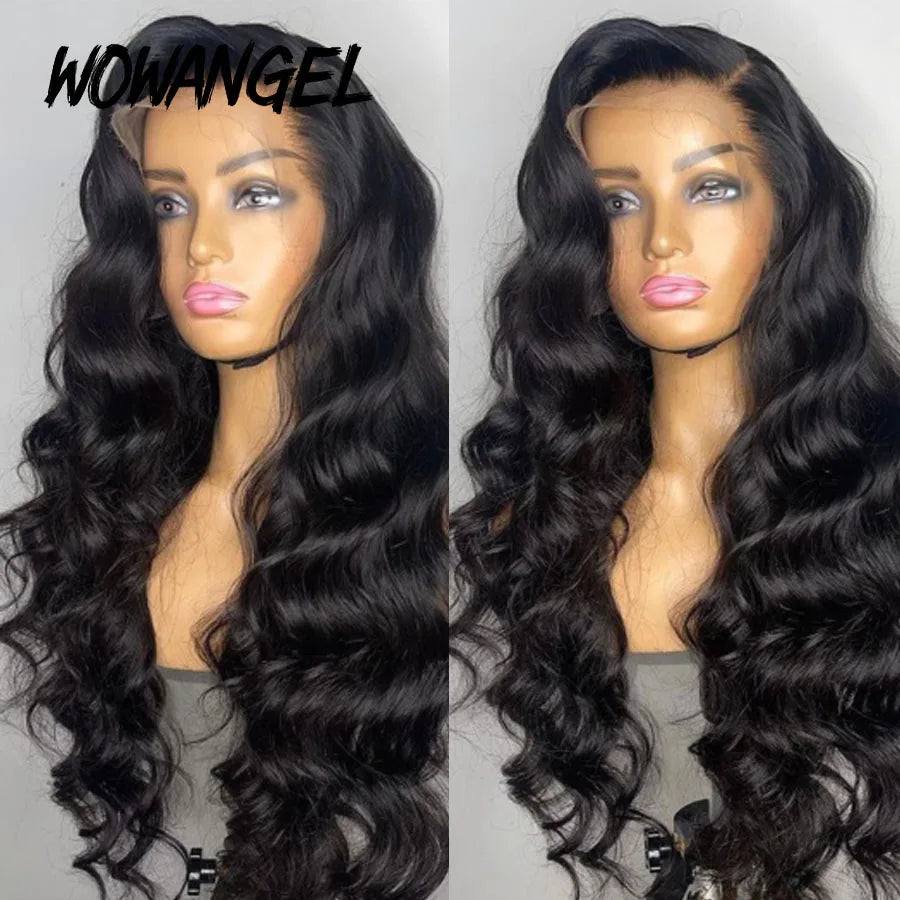 Wowangel 13x6 Full Lace Frontal HD Lace Frontal Wigs Body Wave Human Hair Wigs 250% HD Lace Closure Wigs Melt Skins Glueless