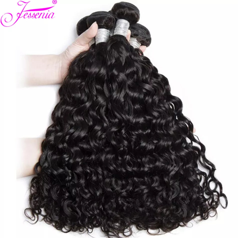 Indian Water Wave Bundles Raw Human Hair 100% Unprocessed Virgin Hair Cheap Wet And Wavy 3/4Bundle Deal Bresilienne Deep Curly